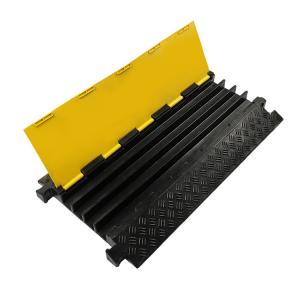 China Rubber Cable Chute Speed Bump Cable Protection Groove Pressure Plate Indoor Outdoor Traffic Wire Over Wire Plate on sale