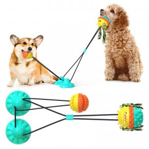 China Grinding Teeth Interactive Pet Toys Strong Sucker Indestructible Bouncy Dog Ball OEM on sale