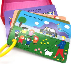 China Cardboard Full Color Card Educational Flash Cards Printing With Round Pp Ring on sale