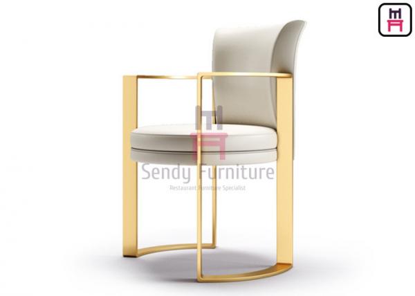 Quality Electroplating Brass High Back Dining Room Chairs With Stainless Steel Leg for sale