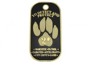 China Zinc Alloy, Aluminum, Stainless Steel Metal Personalised Dog Tags With Synthetic Enamel, Gold Plating on sale