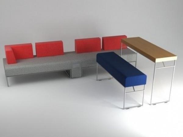 Quality Commercial Restaurant Booth And Table Set / Waiting Area Benches Set for sale