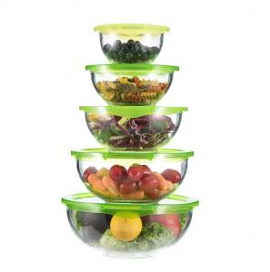 China 500ml Transparent Glass Fruit  Salad Bowls Dinnerware Mixing Bowl Set on sale