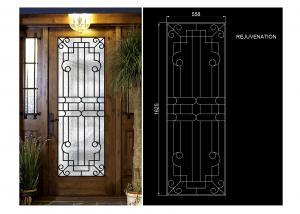  Rust Prevention Wrought Iron Glass Door Inserts , Hollow Iron Glass Doors Manufactures