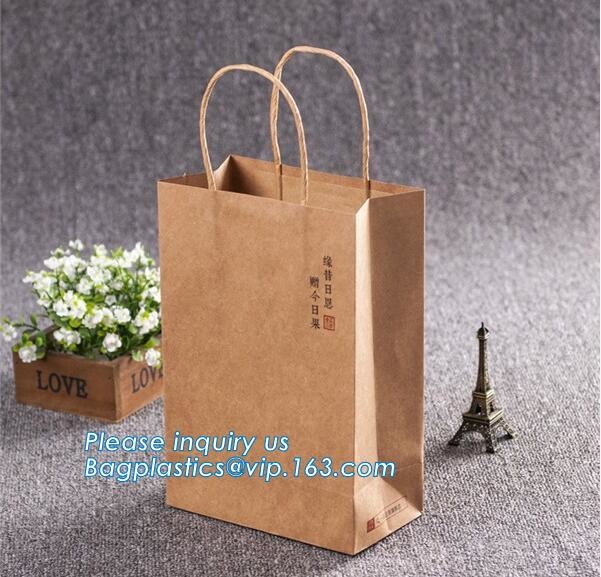 Luxury Design Black And White Kraft Gift Paper Carrier Bag For Garment Jeans Tea Packaging,Orange Gift Carrier Paper Bag