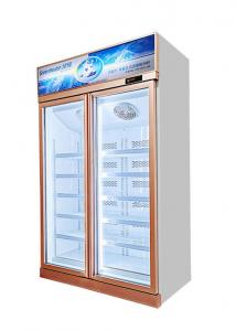 China Excellent Performance Frost Free Glass Hinge Door Vertical Display Freezer on sale