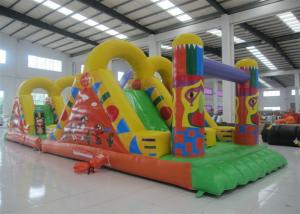  Amusement Park Inflatable Obstacle Courses 0.55mm Pvc Tarpaulin 12 X 3.8 X 3.5m Manufactures