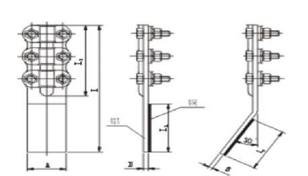 Bolt Type Pole Accessories Copper Aluminum Transition Terminal Clamp