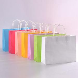  Customized Size Coloured Kraft Paper Bags , Brown Paper Gift Bags Eco - Friendly Manufactures