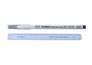 Purple Surgical Skin Marker , Permanent Surgical Marker Pen With Sterile Ruler