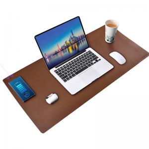  Extra Thick 4mm 15W Mouse Pad Wireless Charger Leather Desk Pad Manufactures