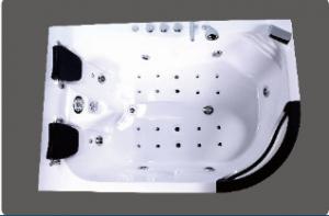 China Luxury Left Arc Shape 2 Person Corner Whirlpool Bathtub With Air Jets Massage on sale