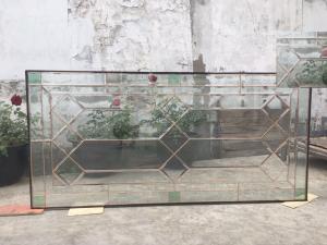 China Custom Wooden Door Glass , Theft Proof Bevel Translucent Glass Panels on sale