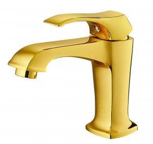  Light Gold Wash Basin Faucet One Handle Lavatory Faucet  Leak Resistant Manufactures