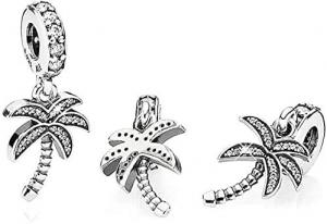  EZ Tuxedo Palm Tree Dangle Charms 925 Sterling Silver Tree Pendant with Cubic Zirconia for Pendant Manufactures