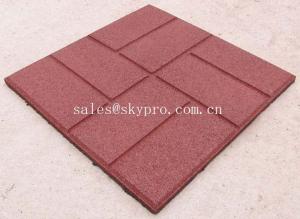  Buffering square flooring crumb rubber brick pavers / granules rubber tile Manufactures