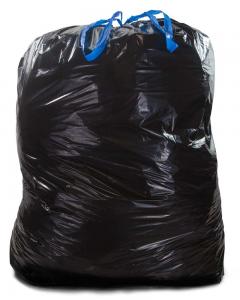  Tie Off Plastic Drawstring Garbage Bags HDPE Material Black Colour For Construction Manufactures