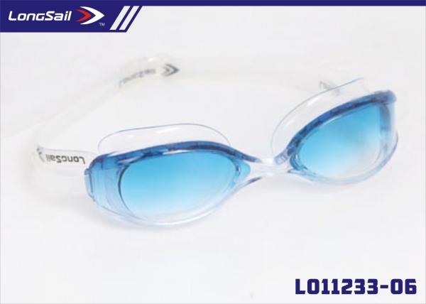 Quality Professional Blue Tinted Silicone Swim Goggles For Adult With Environmentally Friendly Tpr Gasket for sale