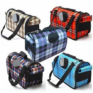  Plaid Pattern Pet Carrier Bag Lovely With Adjustable Dismountable Long Belt Manufactures