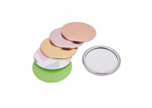  Mini Unique Silver Compact Mirror Engraved Debossing Metal Logo Single Sides Manufactures