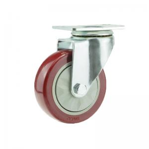 China Double Bearing Industrial Caster with PVC Wheel 32mm Thickness Hole Distance 12*8.2mm on sale