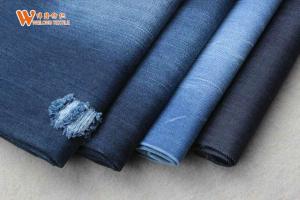  Dark Blue Clothes Coated Stretchy 12oz 100 Cotton Denim Fabric By The Yard Manufactures