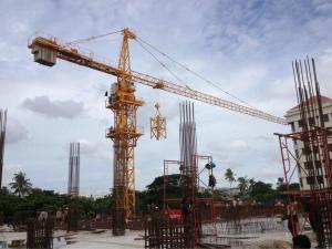  QTZ125 ( 6015 ) Construction Tower Crane 60m Boom Length and Split Mast Section Manufactures