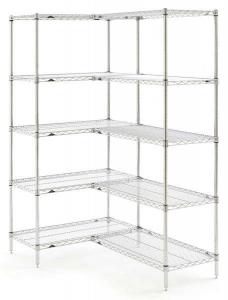 China Dry Or Wet Commercial Wire Shelving / Stainless Steel Wire Shelves Chrome Finish on sale