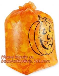 China Pumpkin Lawn Bags, Festive Leaf, Halloween Decorations, Trick Or Treating, Party Supplies, Giant Goody Bags on sale