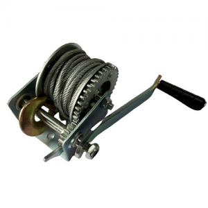  800lbs Manual Marine Trailer Winch Zinc Plated With Cable And Hook Manufactures