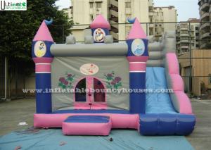  Outdoor Pink Bouncy Castles Inflatable Combo With Slide For Kids / Children Manufactures