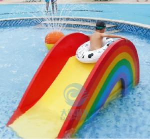  Rainbow Mini Splash Pad Children Fibreglass Water Slides Height 1.1m Width 0.6m Manufactures