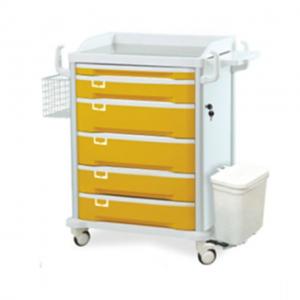  ICU dressing medication Yellow Mobile ABS Medical Trolley Cart Manufactures