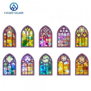 China Colored Glass Window Panel Stained  Arts and Crafts Interior Decoration on sale