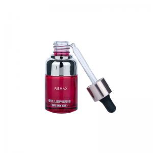  30ml Red Floral Glass Essential Oil Colored Dropper Bottles With Silver Collar Manufactures