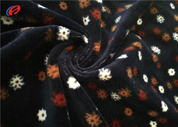 Quality Printed Flower Polyester Spandex Material Velvet / Velour Fabric For Baby Blanket for sale