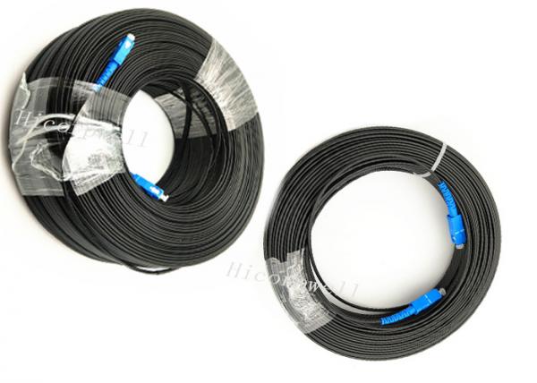 Quality FTTH SC APC UPC Glass Fiber Optic Cable , Fiber Optic Drop Cable For Application for sale