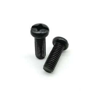  Black Zinc Steel 4mm Slotted Round Head Machine Screws Phillips Combo Drive Manufactures