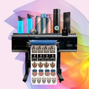  600MM A1 UV DTF Printer For Acrylic With C M Y K W V Ink Colors Manufactures