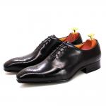 Retro Vintage Mens Leather Dress Shoes , Men Leather Lace Up Brogue Shoes
