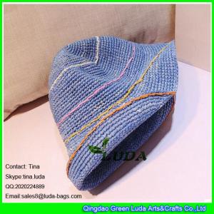  LDMZ-007 navy blue ladies bucket hats foldable raffia straw visor cap Manufactures