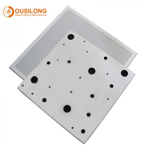 Quality Railway Station Perforated Lay In Ceiling Tiles Square With Aluminum Panel 350mmx350mm for sale