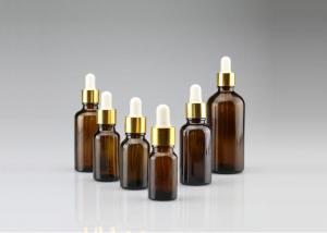  50ml Amber Glass Dropper Bottles Screw Lid For Chemical / Cosmetic Packaging Manufactures