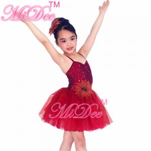 China Children'S Tutu Skirts Wine Red Sequin Bodice Dress Matching Flowers Trim Hairpiece on sale