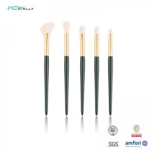 China Eyeshadow Brush Set 5Pcs Green Plastic Handle Eye Brushes Portable Nasal Shadow on sale