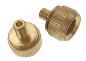 China Golden Brass Machining Metal Parts Knurled Head Push Button Nut M6 for Electronics on sale