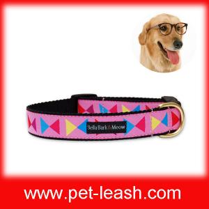 China Computer jacquard nylon + polyester extensible dog collars QT-0046 on sale