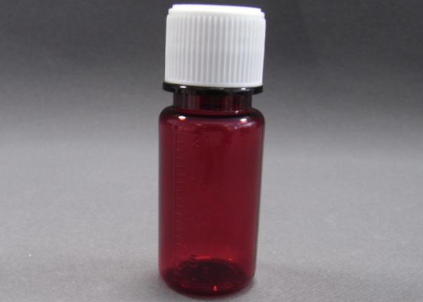 Quality 20ml Liquid Medicine Bottle Wide Mouth , Brown Scale Plastic Reagent Bottle for sale