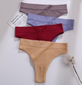 China Seamless G String Low Rise Sexy Underwear Thong Panties Female Underpants Solid T-Back on sale