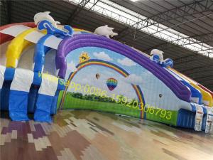  rainbow giant water slide with pool Manufactures